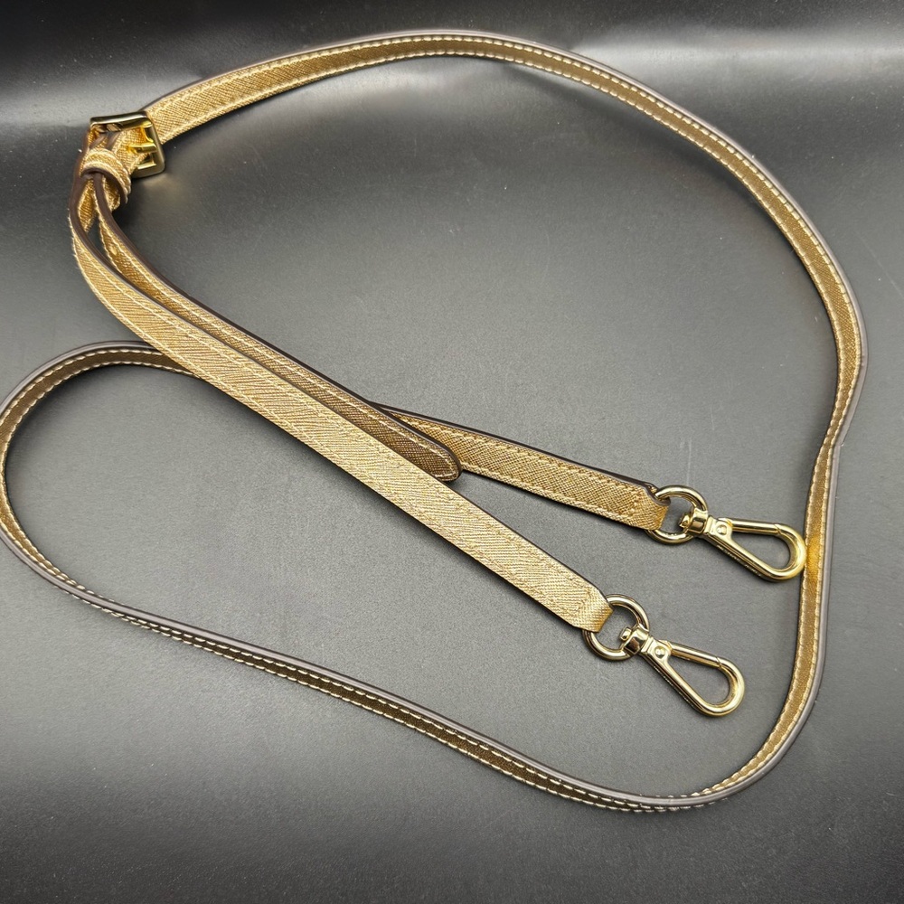 Michael Kors Handbag Replacement Strap Natural Tan Gold Leather 42-48” Total